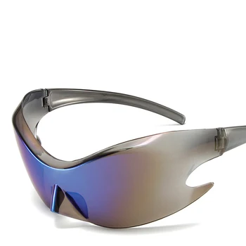 Технология Солнцезащитные очки Y2k в стиле панк, индивидуальный дизайн, Очки в стиле будущего, Модный Спортивный Велосипед, Женские Мужские очки