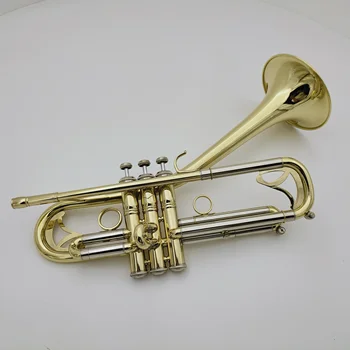 Высококачественная Труба Изогнутый Колокол Trumept Bb Tune Профессиональная Труба с Латунным Покрытием с Футляром и Мундштуком Бесплатная Доставка